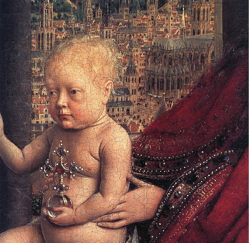 EYCK, Jan van The Virgin of Chancellor Rolin (detail) ds china oil painting image